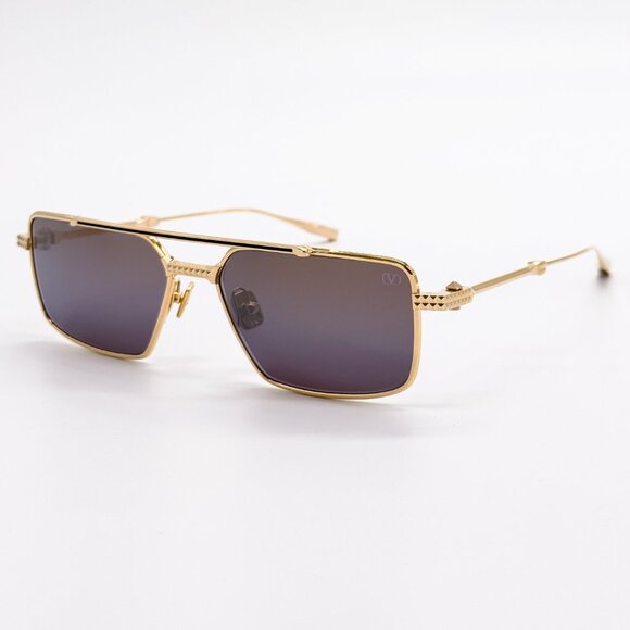 NEW VALENTINO V-SEI TITANIUM SQUARE SUNGLASSES VALENTINO VLS-111B - Picture 1 of 12